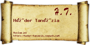 Héder Tanázia névjegykártya
